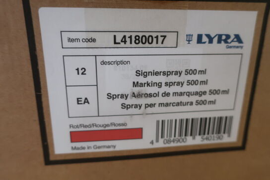 Markeringsspray LYRA (rød) 3 ks. á 12 stk.