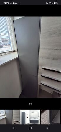 Domo højskab Mat Antracit og Domo spejlskab, mat antracit.