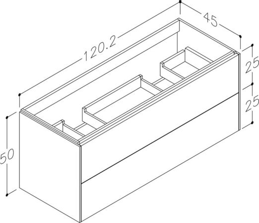 SD28D Domo Vaskeskab ny, 1202x450 Mat Hvid
