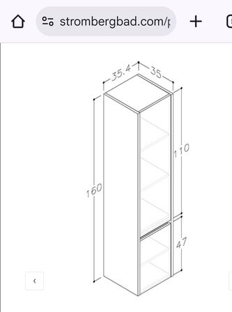 Stromberg Urbane vaskeskab  med matchende højskabet.