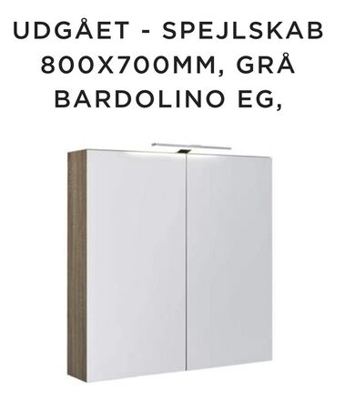 MS82 Ny Spejlskab 800x700mm, grå bardolino eg