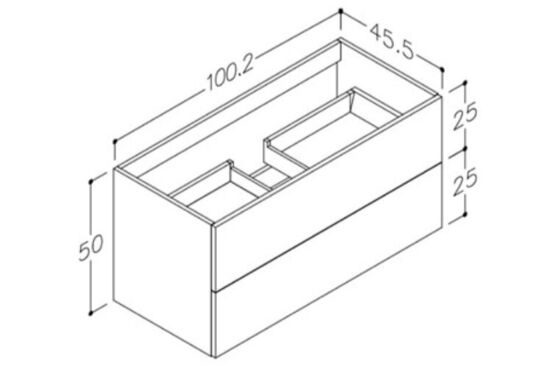 Stromberg Parma Sort Vaskeskab 99 x 50 x 45