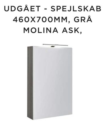 MS54 Ny Spejlskab 460x700mm, grå molina ask