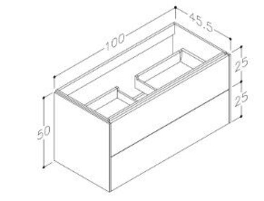SB19 Altus vaskeskab 100cm, ny, Beton, med LED-belysning til skuffer