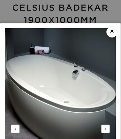 Badekar - Stromberg Celsius Oval Badekar 1900x 1000 akrylic med paneler.