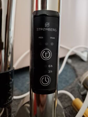 Krom håndklædetørre 150 med timer, manglende topbeslag