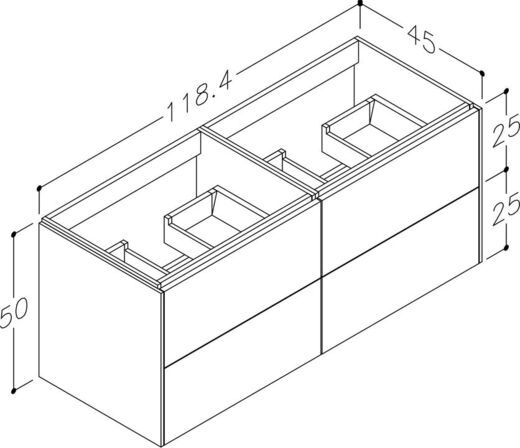 SD29D4 Domo Vaskeskab ny,1184x450 Antracit