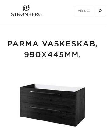 Stromberg Parma Sort Vaskeskab 99 x 50 x 45