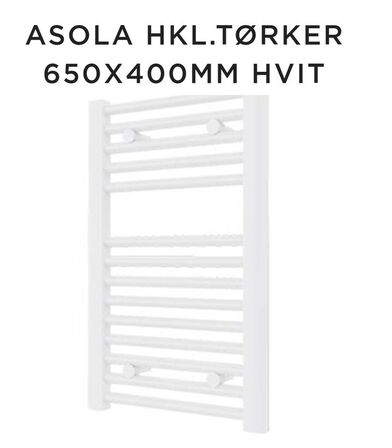 Asola hvidt håndklædetørrer 650x400mm, ny, AHC6540