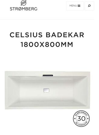 Badekar - Celsius Badekar 1800 x 800 ny med defekt