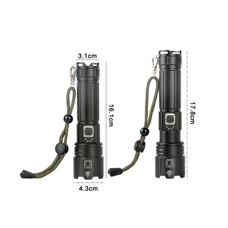 LED lommelygte 3000 lumen 30W USB-C