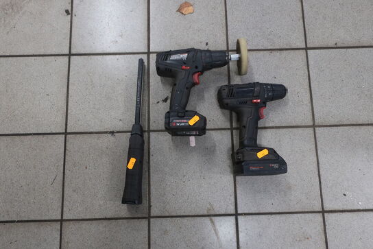 2 stk. skruemaskiner samt lampe WURTH