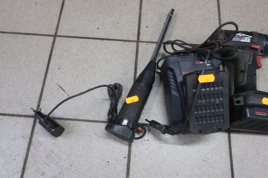 Skruemaskine, lader samt lampe WURTH 