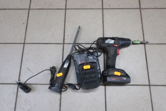 Skruemaskine, lader samt lampe WURTH 