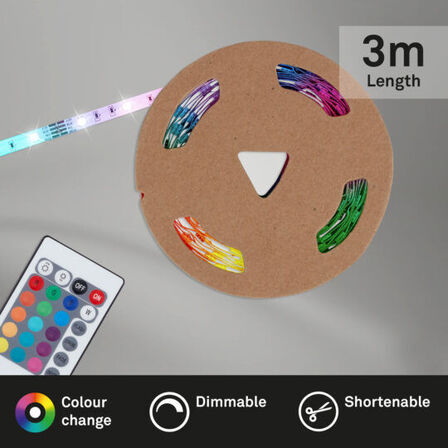 5 stk. briloner rgb led strip 3 meter med remote(ubrugt)