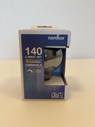 3 stk. nordlux e27 dæmpbar deco led pære 140 lumen(ubrugt)