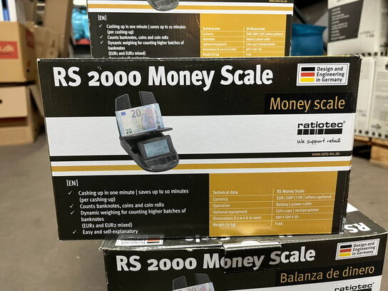 7 stk. pengeseddel tællere, RS 2000 Money Scale