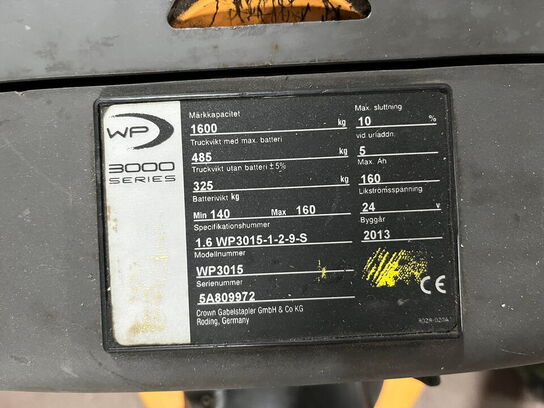 El-hund, Våstsvenska Truck AB WP3015, virker ikke
