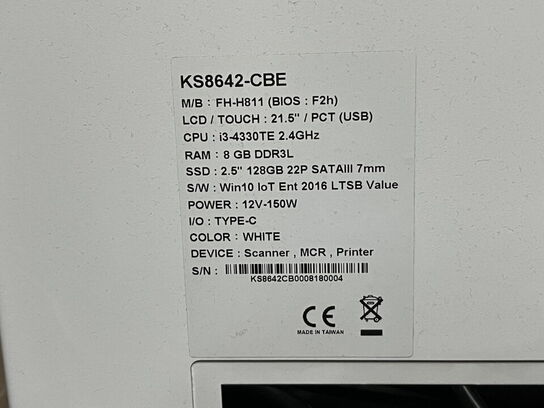 Kasseterminal, KS8642-CBE med  HP Pagewide Pro MFP 477dw