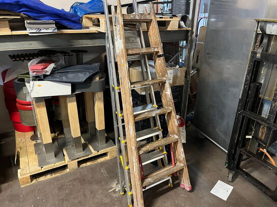 Pallereol med indhold, værktøj og materialer