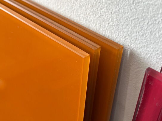 3 Stk. Glas magnettavler. Orange