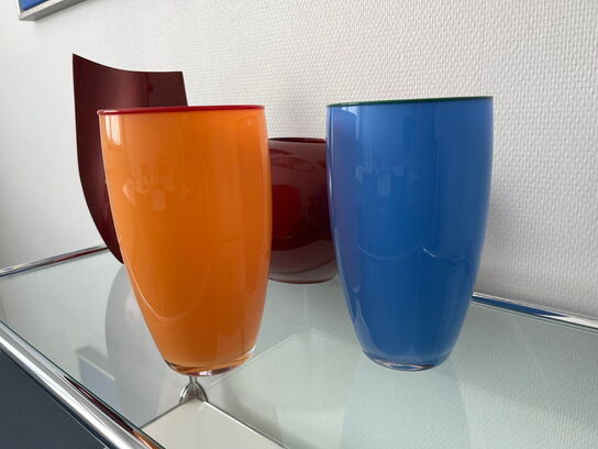 Glas rullebord med brugskunst