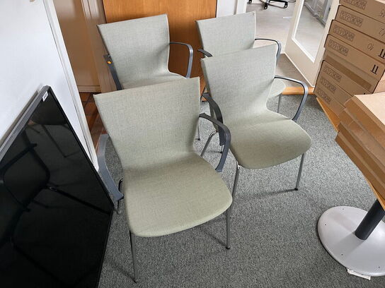 4 Stk. Kontor stole i grøn stof