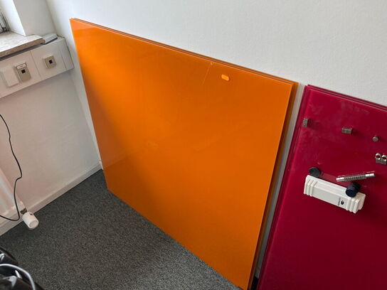 3 Stk. Glas magnettavler. Orange