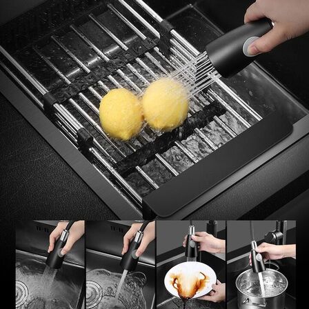 Multifunktionel vask med armatur