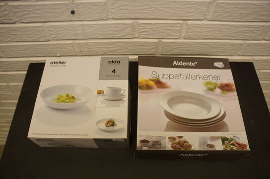 4 stk. skåle & 4 stk. tallerkner 