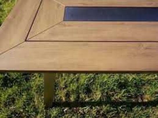 Cadiz havebord - teak look 200x100 cm