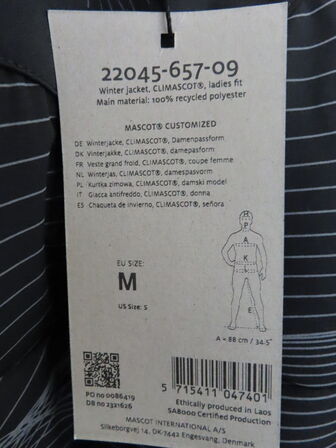 Jakke MASCOT Str.: M
