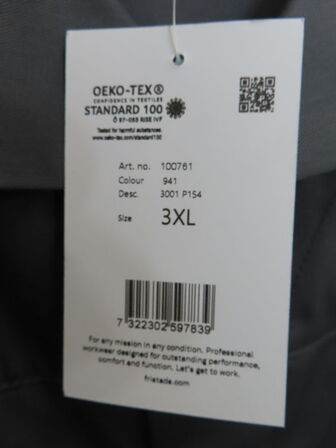 Jakke FRISTADS Str.: 3 XL