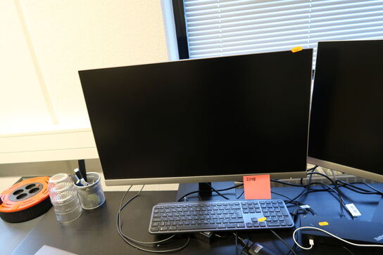 3 stk. computerskærme HP 27mq med dockingstation LENOVO Thinkpad Hybrid m.m.