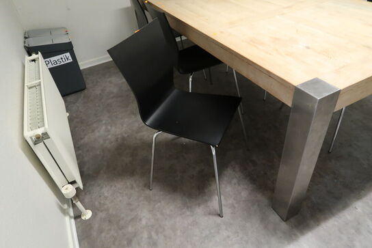 Bord med tillægsplader med 6 stk. stole