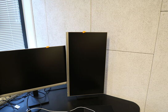 3 stk. computerskærme HP 27mq med dockingstation LENOVO Thinkpad Hybrid m.m.