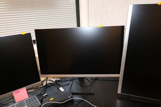 3 stk. computerskærme HP 27mq med dockingstation LENOVO Thinkpad Hybrid m.m.