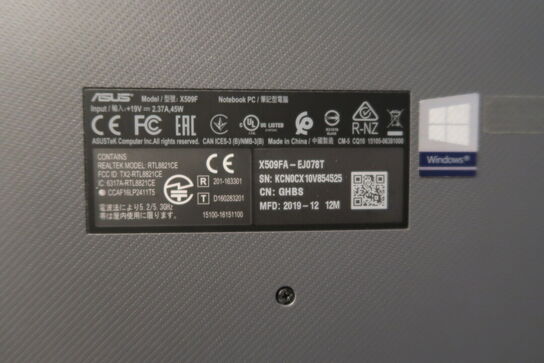 Bærbarcomputer ASUS X509F