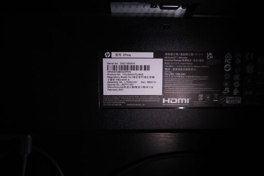 2 stk. computerskærme HP 27mq med dockingstation LENOVO Thinkpad Hybrid m.m.