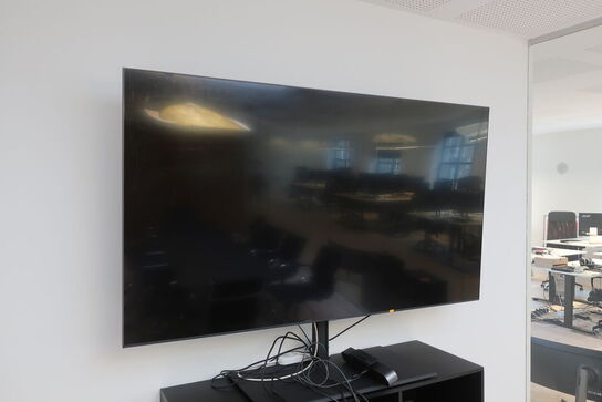 Fjernsyn 85" SAMSUNG UE85AU7105K samt mødekamera LOGITECH MEETUP 