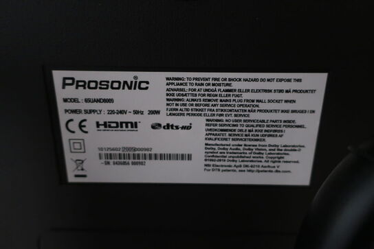 Fjernsyn 65" PROSONIC 65UAND8009 med stand og fjernbetjening
