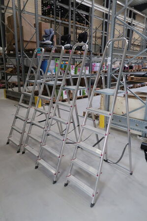 4 stk. Alu trappestiger 6 trin 