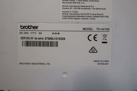 Professionel etiket/- labelprinter, Brother TD-4410D 