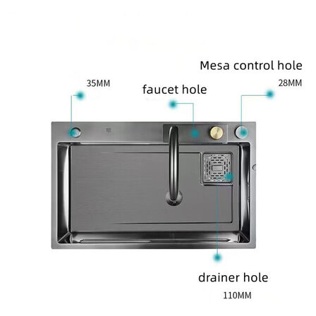 Vask i rustfrit stål multifunktionel