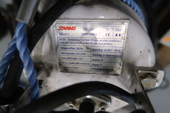 Dykpumpe STARING STP2-500 med div. Slanger