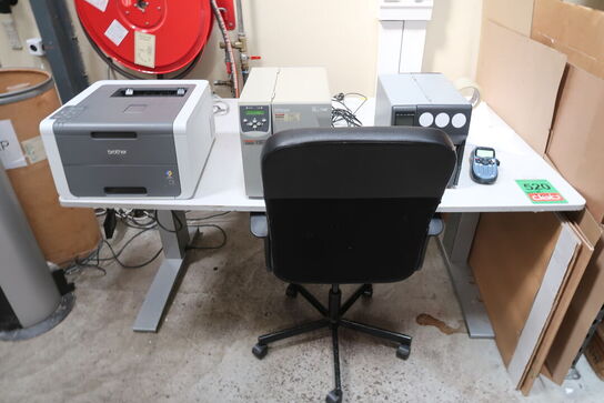 3 stk. Printere + bord & kontorstol 