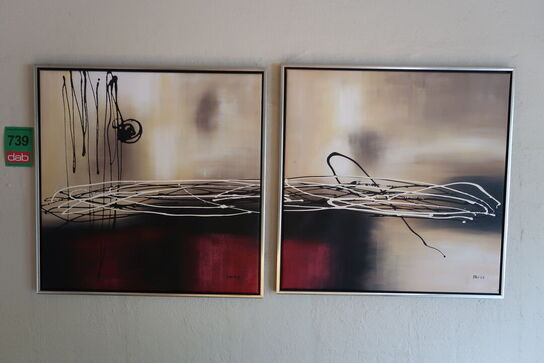 2 stk. Billeder - 84x84 cm 