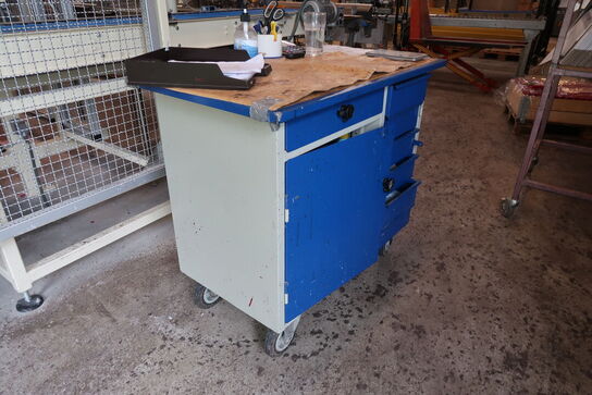Blika arbejdsbord med indhold 