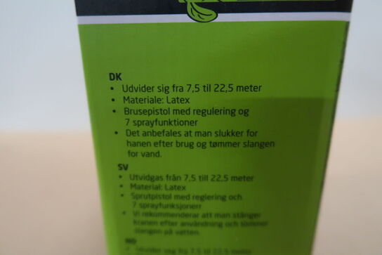 3 stk. Garden flexslange med sprøjtepistol 22,5 meter
