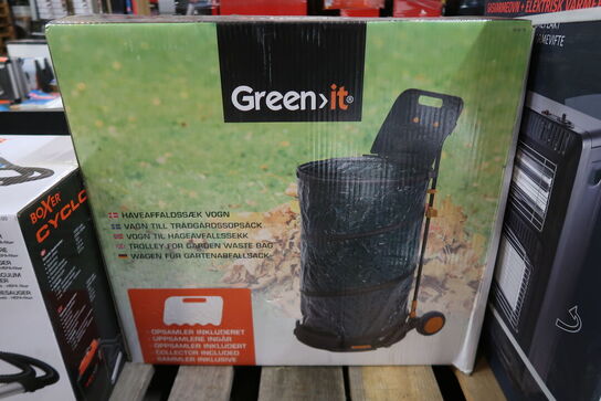 HOME It® sammenklappelig haveaffaldsvogn med opsamler 150 liter